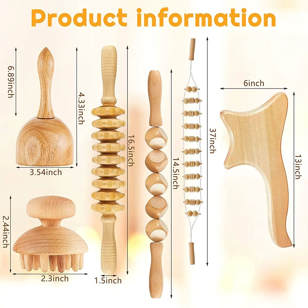 Shiva 6-in-1 Wooden Massage Set