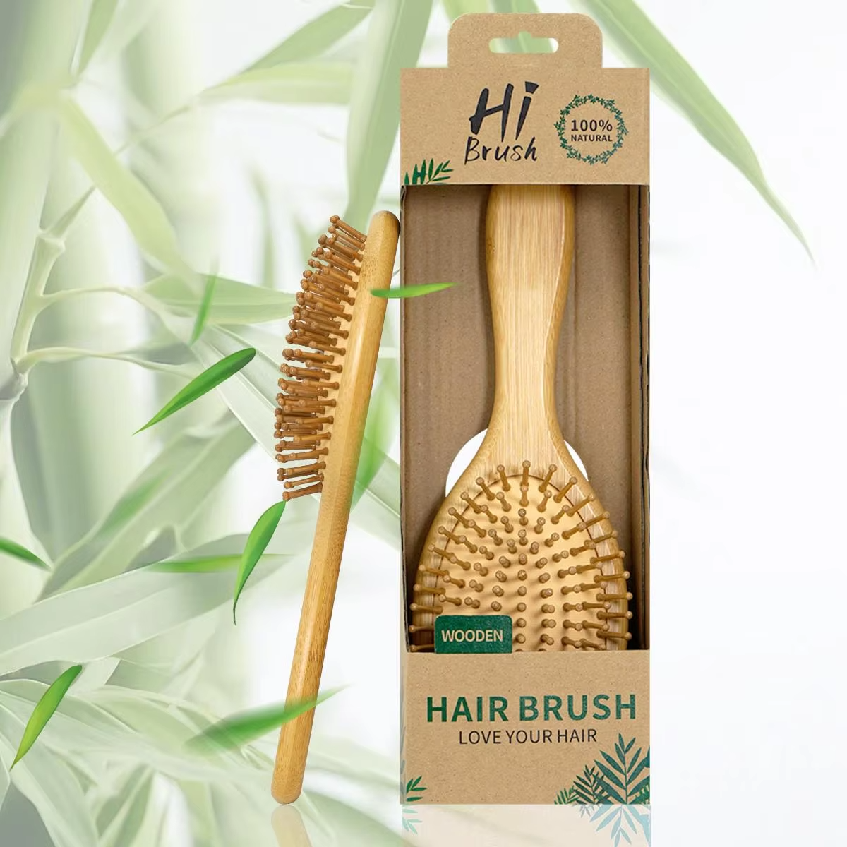 Shiva Bamboo Hair Brush Set with Gift Box