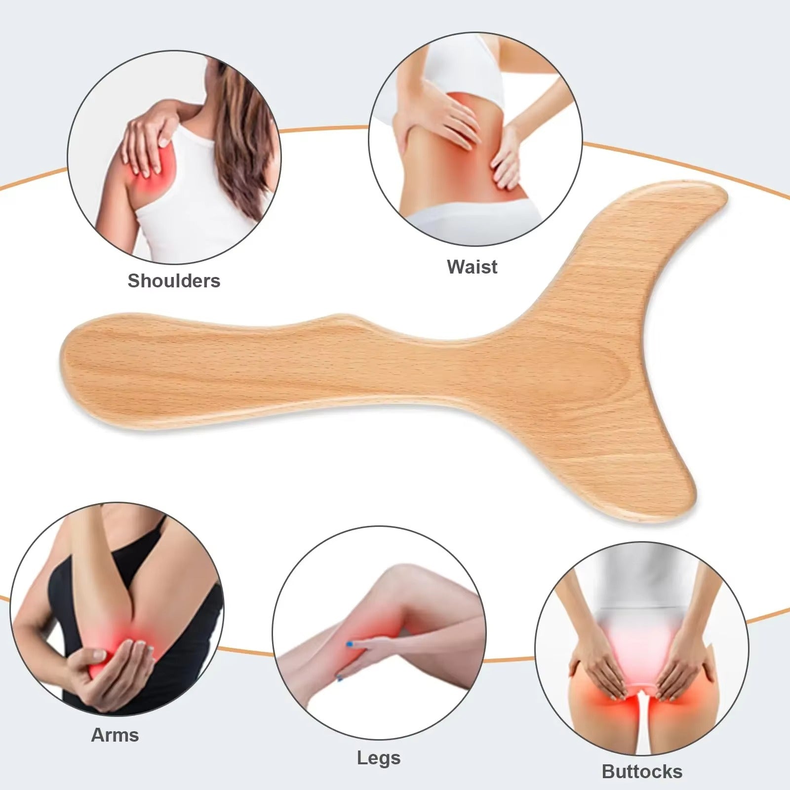 Shiva Wooden Lymphatic Drainage Massage Paddle